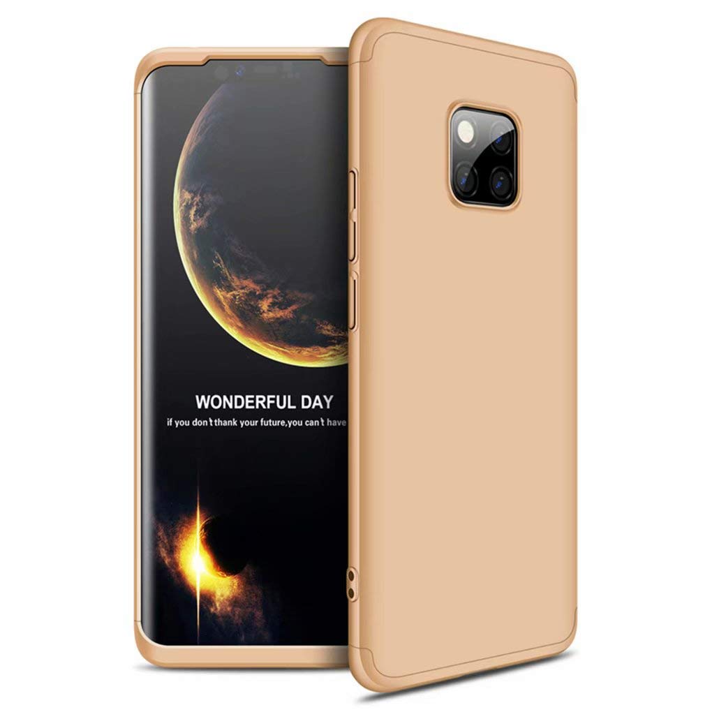 NiaCoCo Compatible with Huawei Mate 20 Pro TPU Silicone Shockproof Case,Ultra Thin Anti Scratch 3 in 1 Protective Case for Huawei Mate 20 Pro-Gold