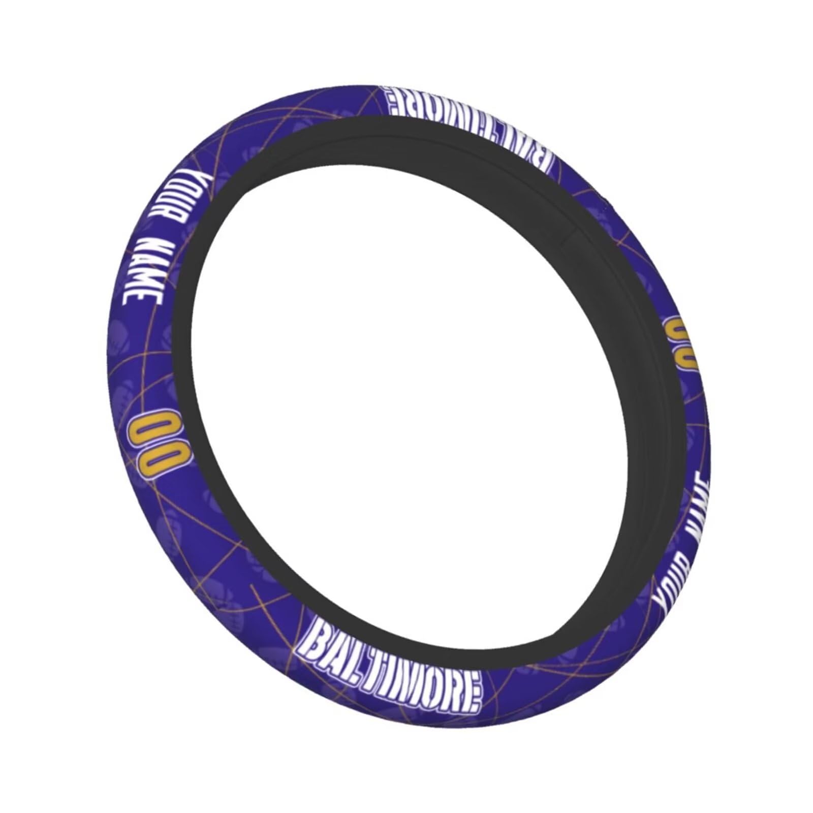 Baltimore Custom Car Steering Wheel Covers,Add Personalized Name,Non-Slip Steering Wheel Cover Car Interior Accessories,Universal 15 Inch Fit Suit for Most Car,SUV,ATV,Truck