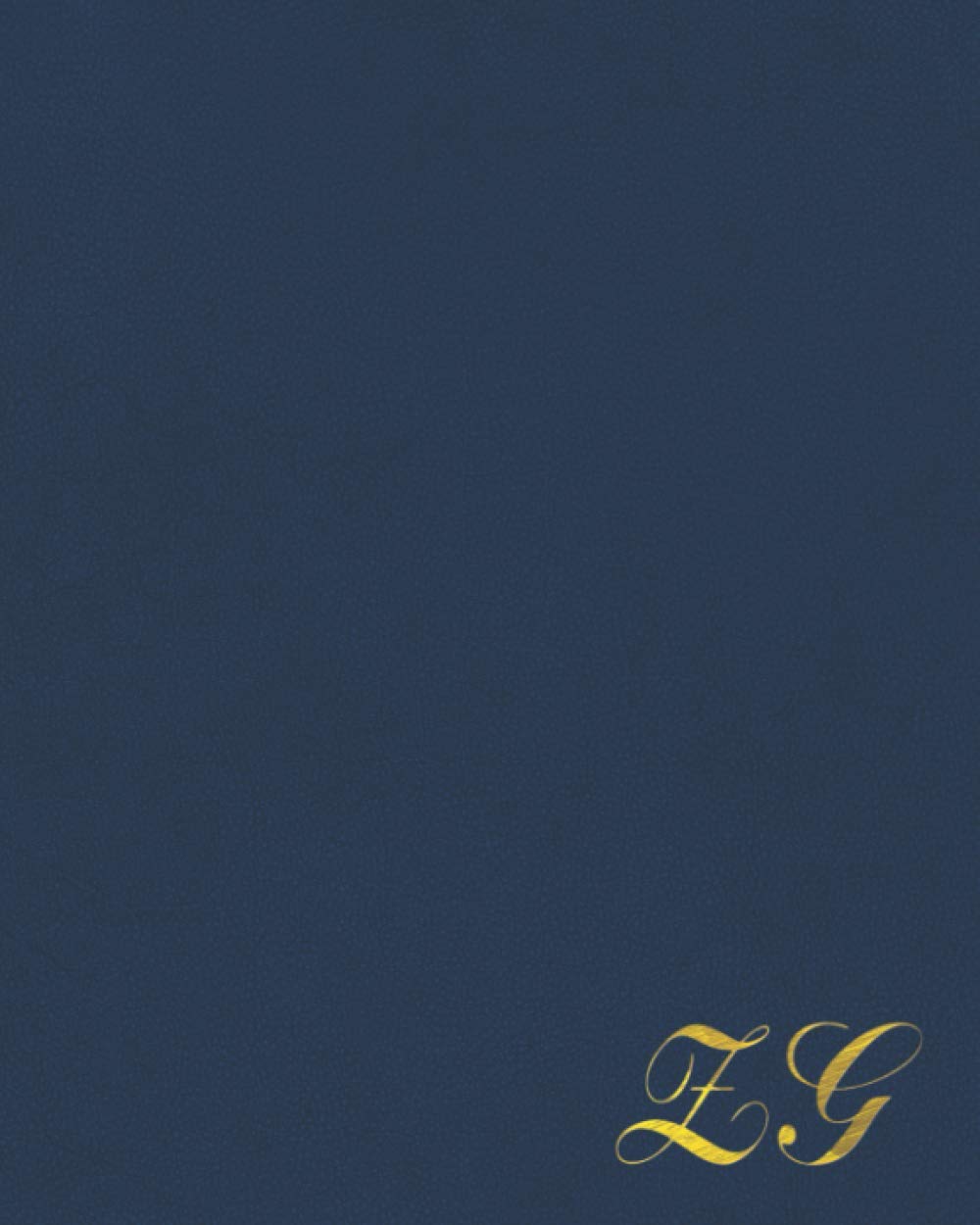 ZG: Golden Letters, Executive Navy Blue Vintage Old Leather Look, Personalized Monogram Initials, Yearly Planner, Journal, Scheduler, To Do List And More Makes A Perfect Gift