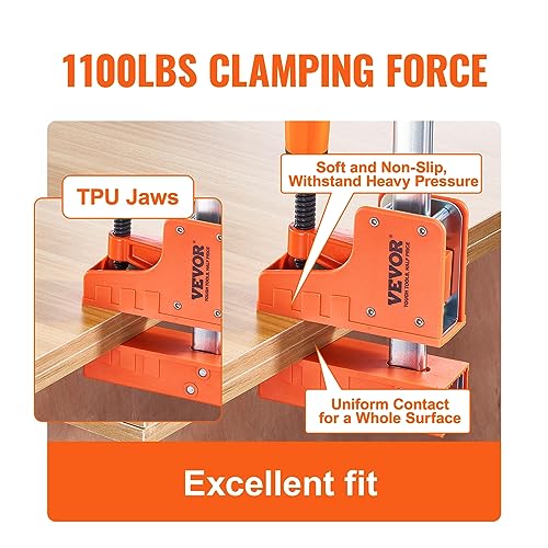 Image of VEVOR Bar Clamps for Woodworking, 2-Pack 50 inch Parallel Clamp Set, F Clamp with 1100 lbs Load Limit, Even Pressure, High-strength Plastic and Carbon Steel, Wood clamps for Woodworking Metal Working