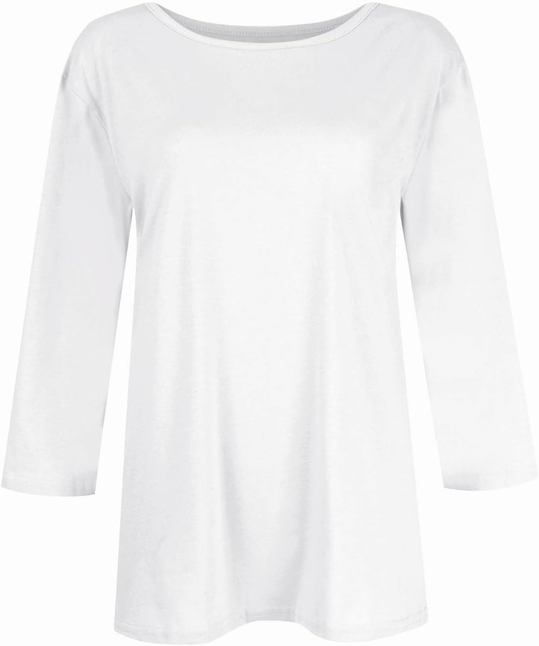 Womens 3/4 Sleeve Tops Crew Neck Causal Loose Fit Tunic Blouses Dressy Three Quarter Sleeve T Shirts Outfit for Women 2026 - Image 4