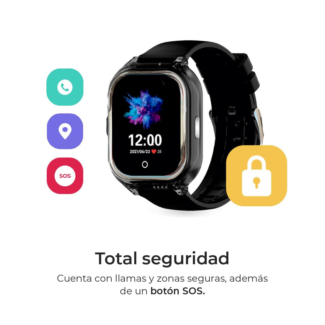 SaveFamily Enjoy | Reloj Inteligente Niño con Localizador GPS, Juegos Divertidos, Cámara, Vídeo, Llamadas, Música, Podómetro, SOS | SIM Incluida - Color Azul