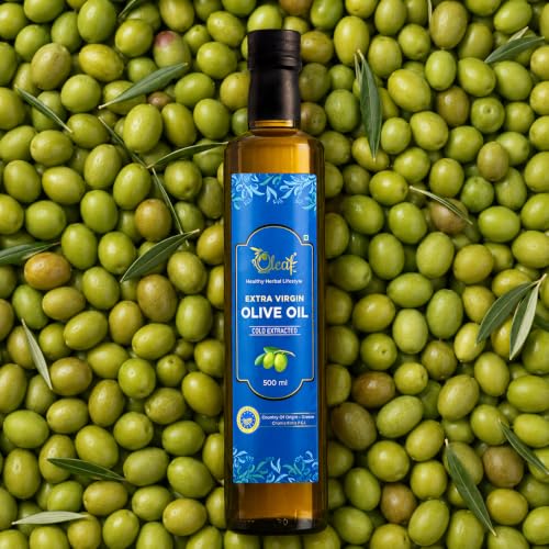 Image of OLEAF Extra Virgin Olive Oil - 250 ML Glass Bottle | Imported Pure olive oil from Greece | 100% Natural and Healthy | Premium olive oil for cooking and other uses (250 ml)