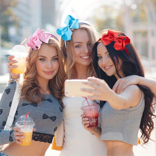 Image of Shining Diva Fashion 10 Pcs Stylish Ribbon Headband with Bow Hairband Hair Bands for Girls Teens Women Kids Hair Accessories (16870hb) 10 Colors