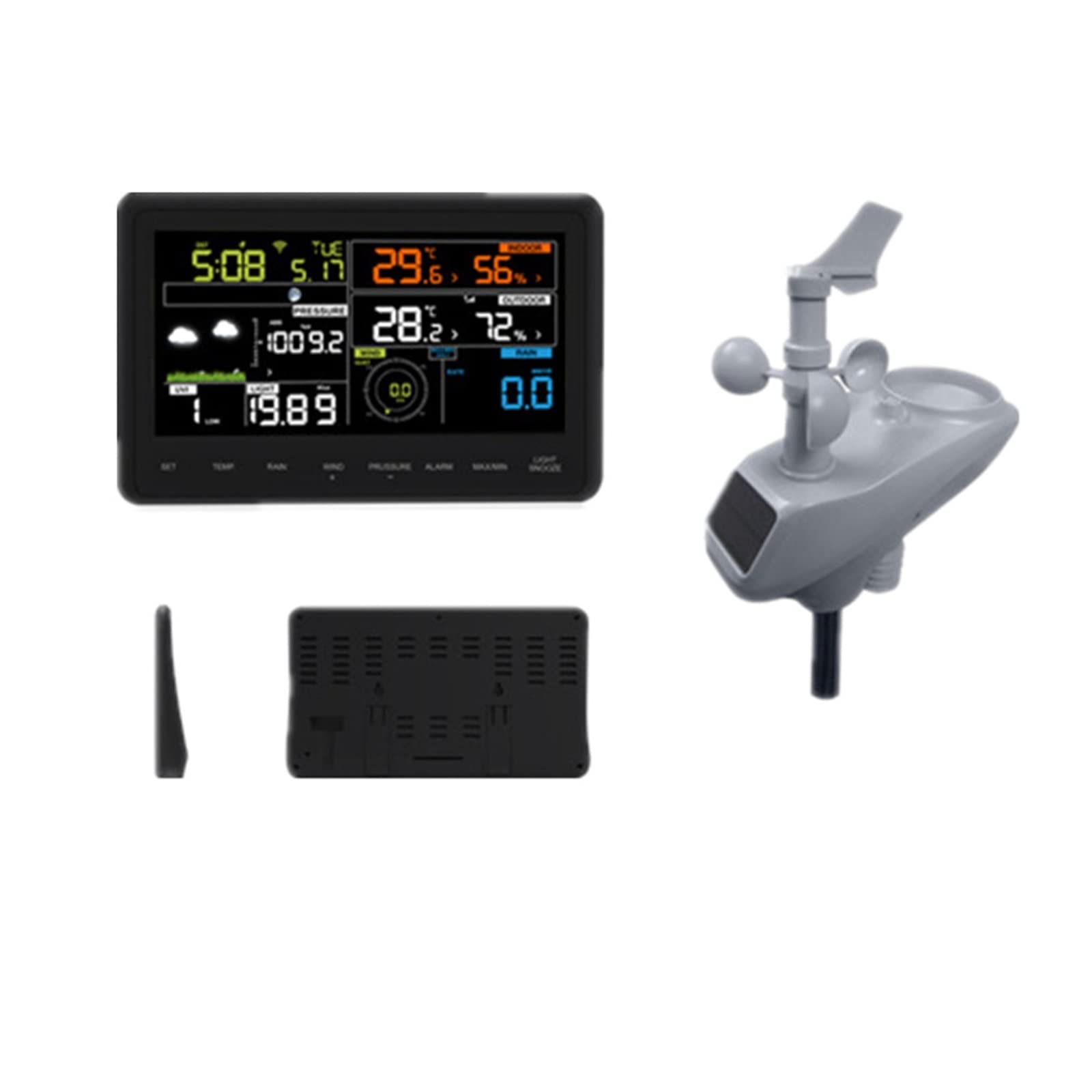 Wetterstation, WH2950 Solar-Wetterstation, an PC anschließbar, 433 MHz Professionelles drahtloses Messgerät/Wettervorhersagegerät