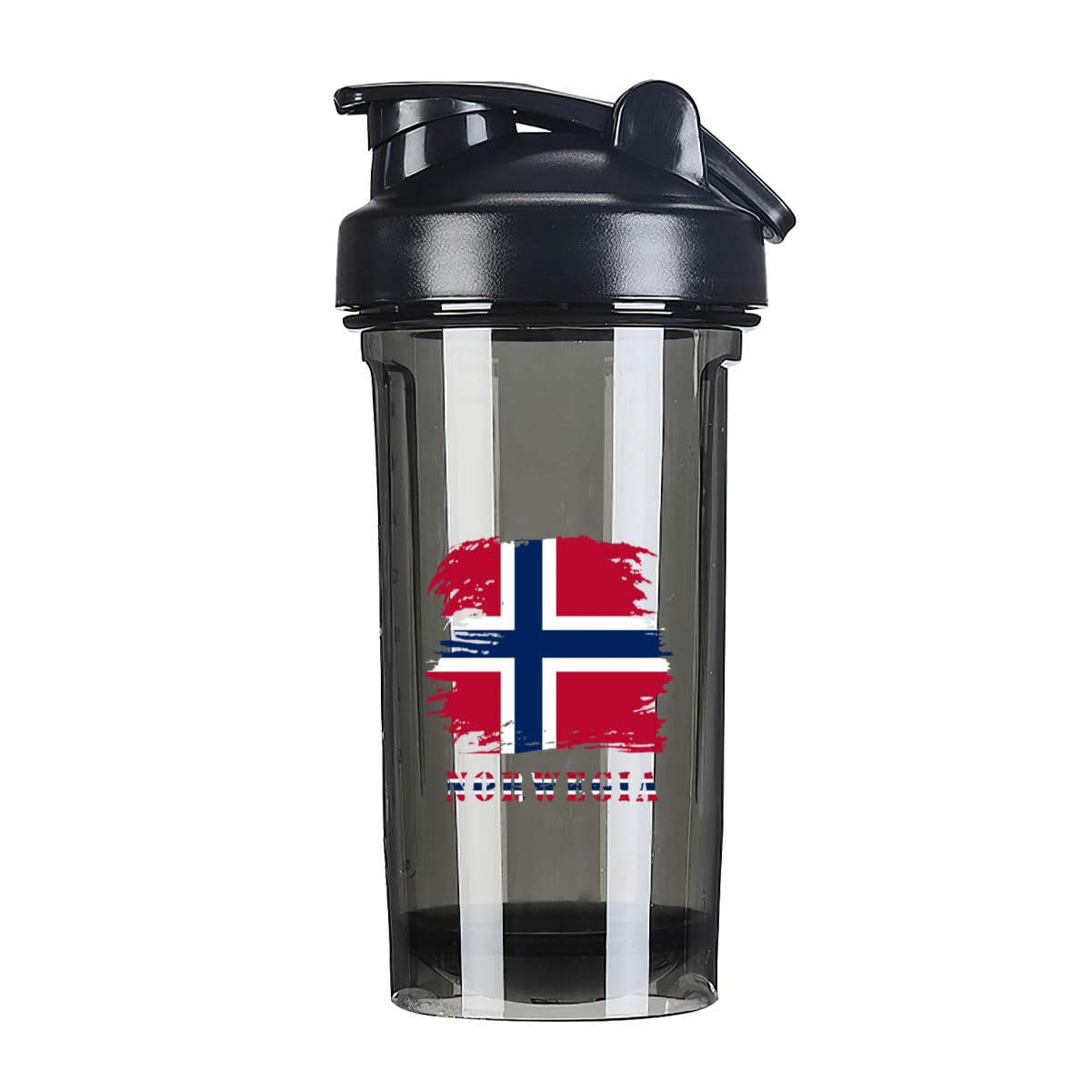 Vintage Norwegian Flag 18 Ounce Shaker Cup,Fashion Theme Pattern Shaker Bottle Leak-proof Workout Shake Bottles 500ML/18 oz Perfect for Pre Workout