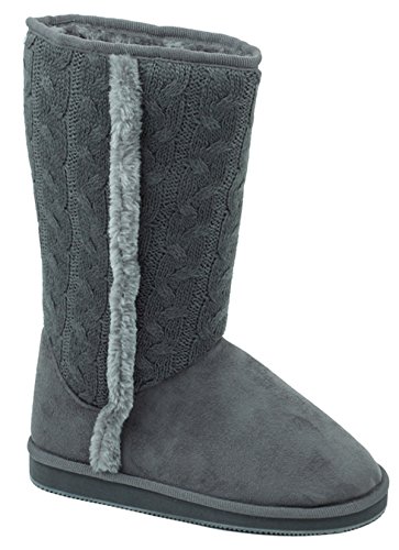 S-9102A Women's Boots Knit Sweater Faux Suede...