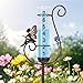 WONDER GARDEN Rain Gauge Outdoor, Decorative Fairy Rain Gauges Outdoors Best Rated, Freeze Proof Glass Water Rain Measure Gauge with Blue Bead for Yard Patio Lawn Decor