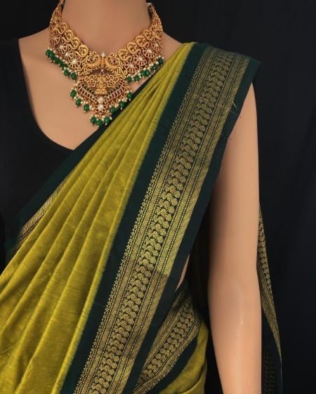 Image of South Cotton Gadwal Saree for Women | Celebrity Inspired Traditional Ethnic Wear | Chettinad & Kalyani Cotton Sarees | Soft Cotton Saree with Blouse Piece