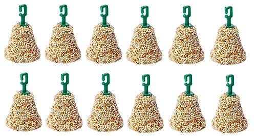LEEWAY WOODWORK JOHNSONS BUDGIE SEED BELLS - 34G - CAGE TREAT - RELIEVES BOREDOM - CAGED BIRDS (X12 BELLS)