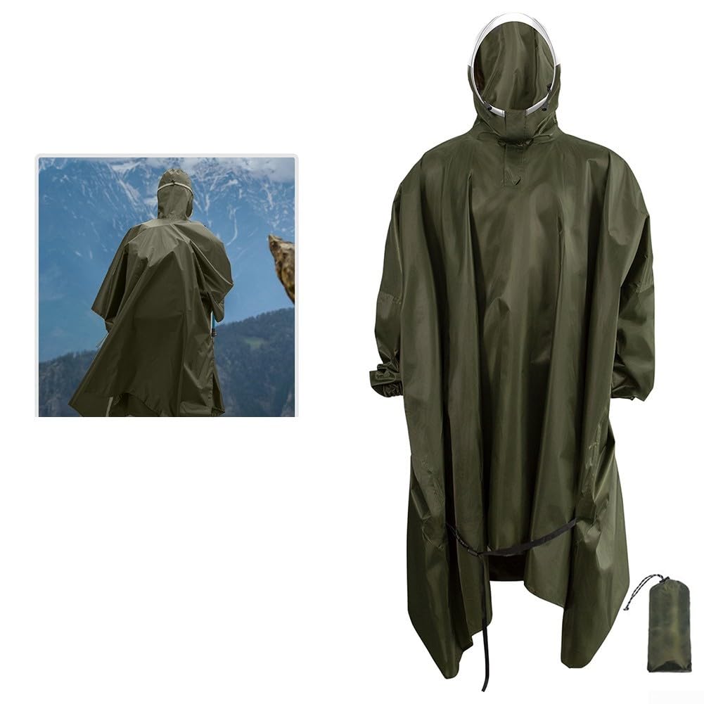 Impermeable 3 en 1 para actividades al aire libre, incluyendo senderismo, ciclismo, pesca, montañismo, exploración de la selva y función de capa de suelo