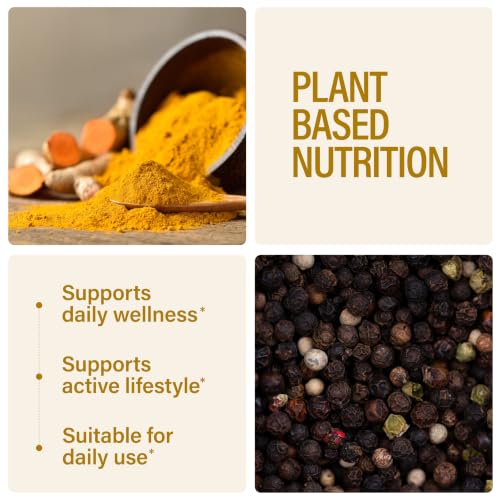 Image of Turmeric Curcumin Tablets with Black Pepper & Ginger Root extract | High Strength Turmeric Supplement | Natural Antioxidant Support | Joint & Immunity Support | 120 Tablets
