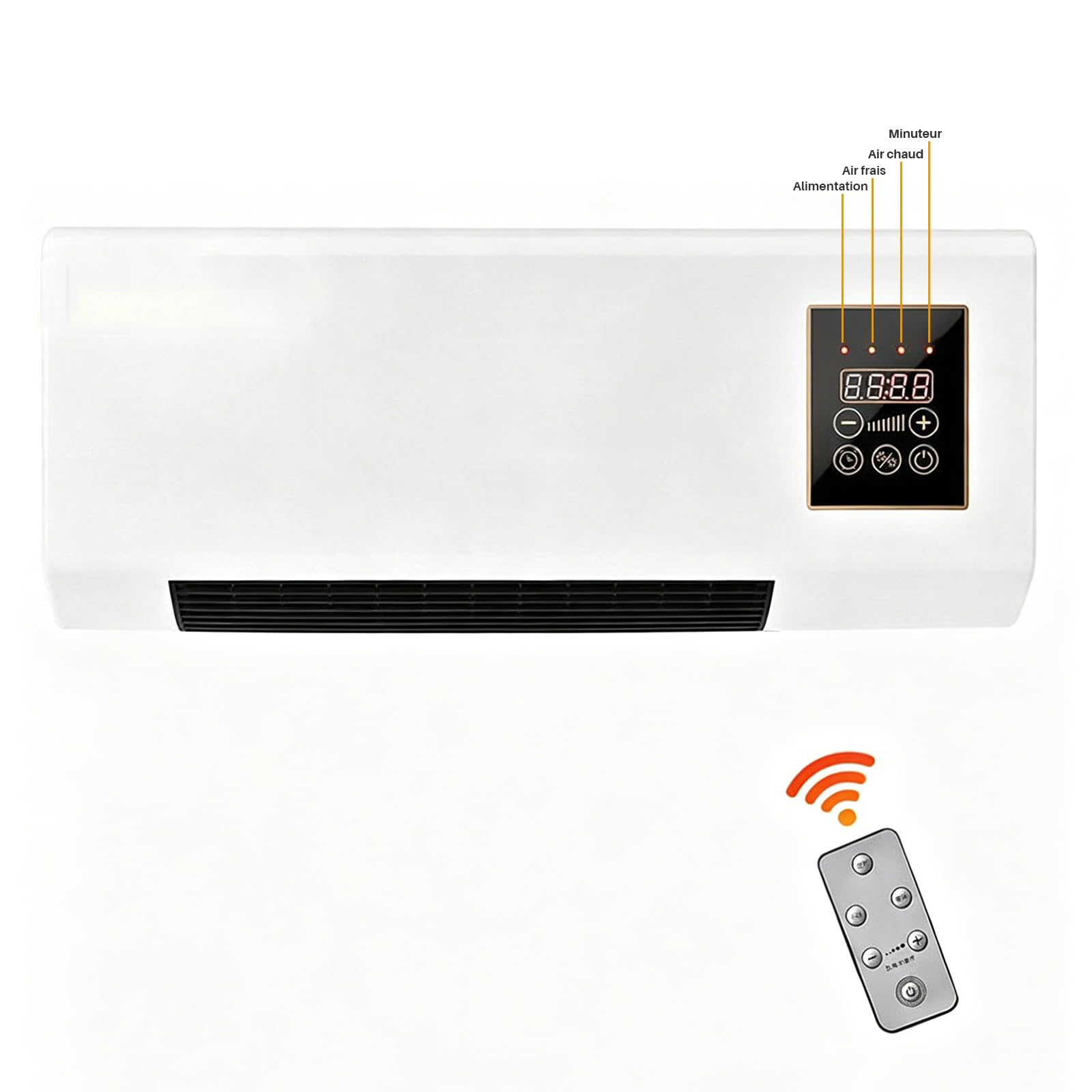 Aire Acondicionado Sin Conductos, Unidad De Aire Acondicionado Mural Con Control Remoto, 2000 W De Refrigeración Y Calefacción Para Dormitorio Y Sala De Estar, Sistema Mini Split Silencioso Para | hot cool fan heater wall mount control remoto heating cool