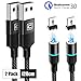 Produktbild CAFELE Magnetisch USB Kabel, 2 Stück Magnet Ladekabel 1,2m mit Weichem LED Licht, Magnetic Datenkabel Nylon Kompatibilität für Phone 11 Pro, 11, XS, XR, X, 8, 7, 6s, 6s Plus, 6, 6 Plus, Pad