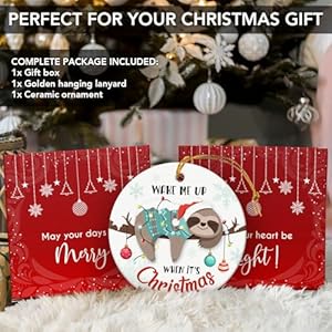 Wake Me Up Sloth Christmas Ornaments 2024 - Double Sided Ceramic Sloth Ornaments for Christmas Tree - Animal Christmas Ornament Holiday Decor Keepsake, Sloth Gifts for Women Friends Bestie Wake Me Up Sloth Christmas Ornaments 2024 Double Sided Ceramic Sloth Ornaments for Christmas Tree Animal Christmas Ornament Holiday Decor Keepsake Sloth Gifts for Women Friends Bestie