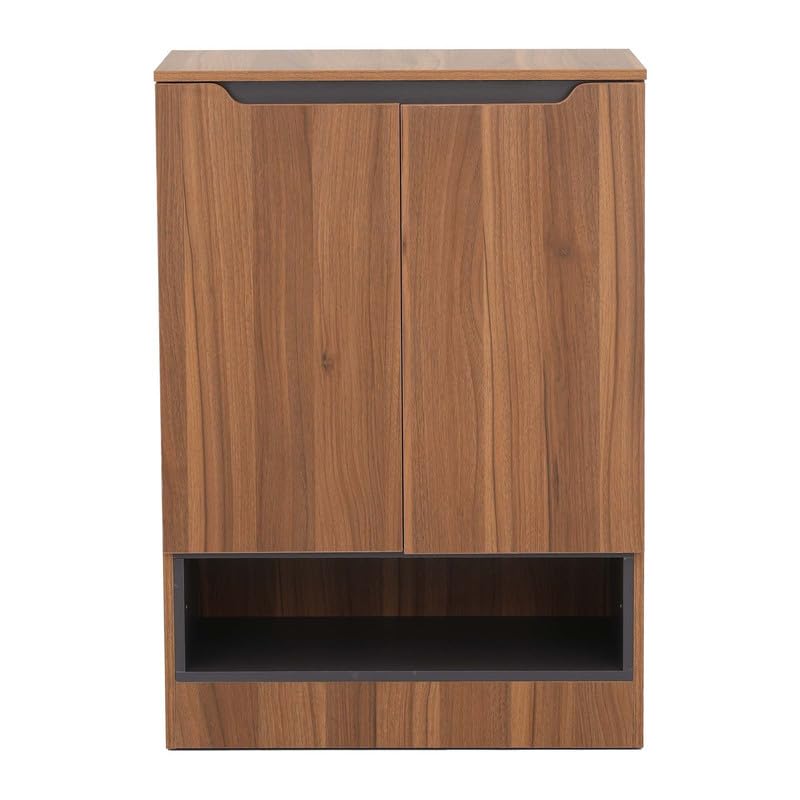 Image of Royaloak Zen 2 Door Shoe Rack, Engineered Wood Shoe Cabinet with Shelves, Space Saving Shoe Organizer for Entryway, Living Room Storage Unit, Melamine Finish W 27.55 x D 14.56 x H 39.37 Inches