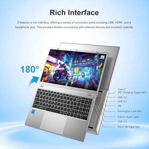 Image of Windows11 Por Intel Laptop,15.6″ Notebook PC with Office 2024,16GB RAM /512GB SSD /Privacy Camera Cover /Intel Pentium 6500Y /FHD1080 /Type-C /7.7V 5800mAh /HDMI /for Student and Busines