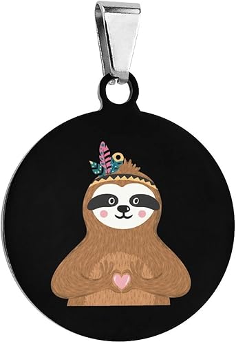 Native American Indian Sloth Dog Tags for Pets Cat ID Tags Circular