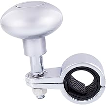 United Pacific 70366 Heavy Duty Steering Wheel Spinner, ABS Plastic, Die-Cast Clamp, Reduce Effort & Fatigue Liquid Silver ONE Unit