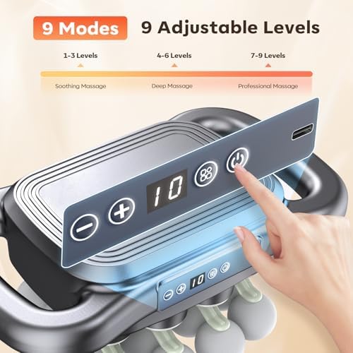 VCZC 16 Head Massage Gun - Back Massager with 9 Speed & Levels (Gray) - 1