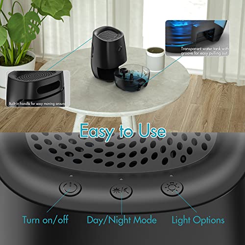 Dehumidifiers, 35Oz Dehumidifier, Small Dehumidifiers For Home, Bedroom, Bathroom, Mini Dehumidifier With Auto Shut-Off, 7 Colors Night Lights, Ultra Quiet For Closet Rv Office #TOP5