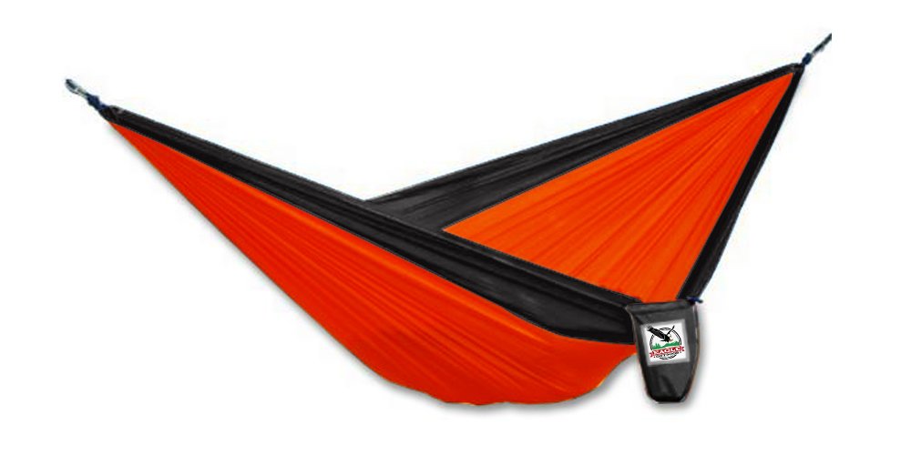 Lightweight Nylon Hammock, Orange/Black, Large