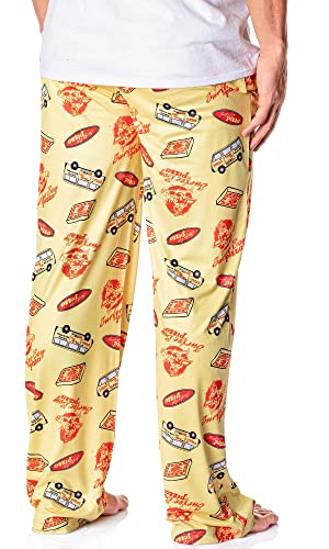 Mad Engine Stranger Things Men's Surfer Boy Pizza Lounge Bottoms Pajama Pants2