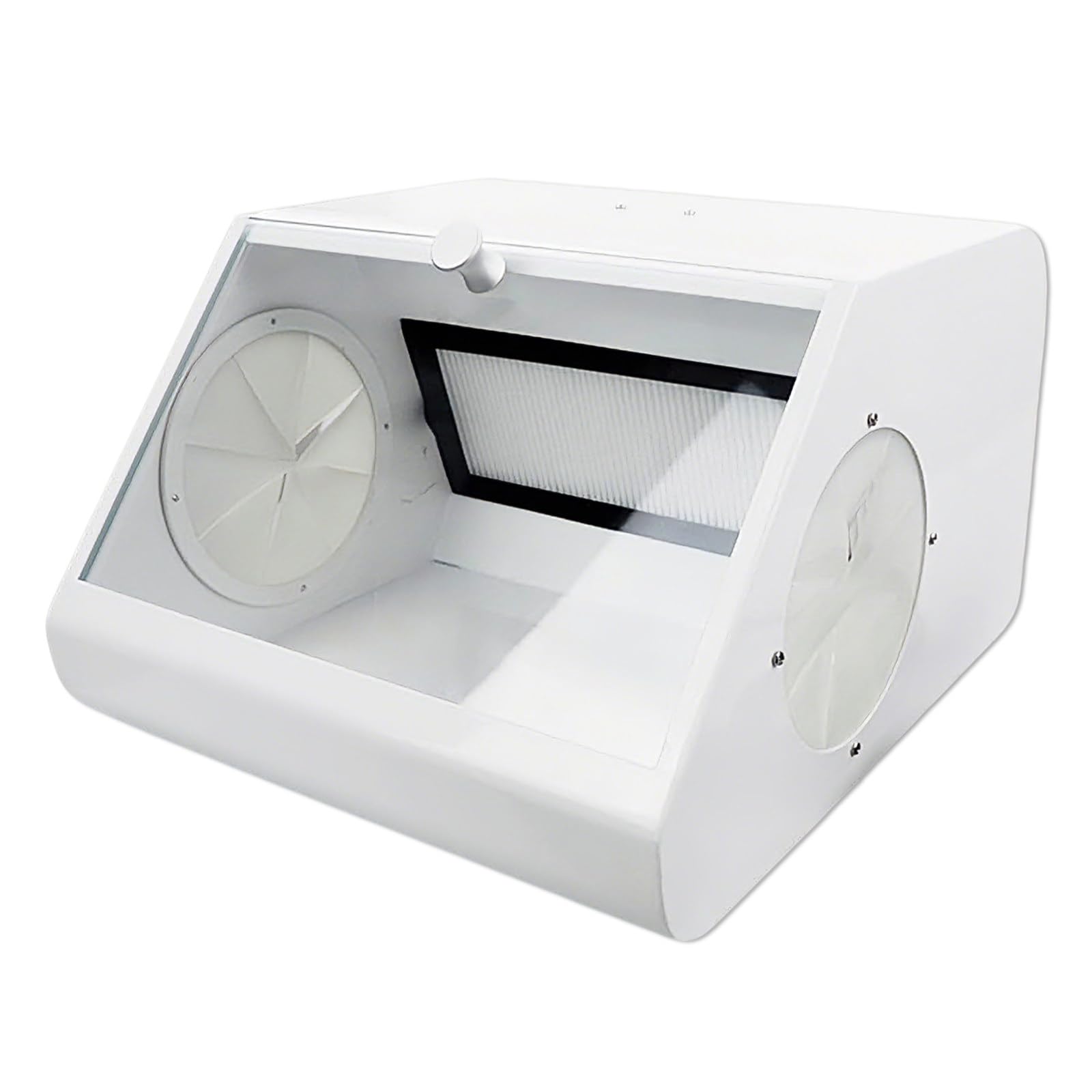 XUFWANYE Lab Sandblaster Dust Collector, LED Vacuum Extractor Box, Grinding Polishing Box, Lapping Protector Sandblasting, Dust-Proof Case, with Dual Fans & LED Lights, Reduce Dust Damage to Users