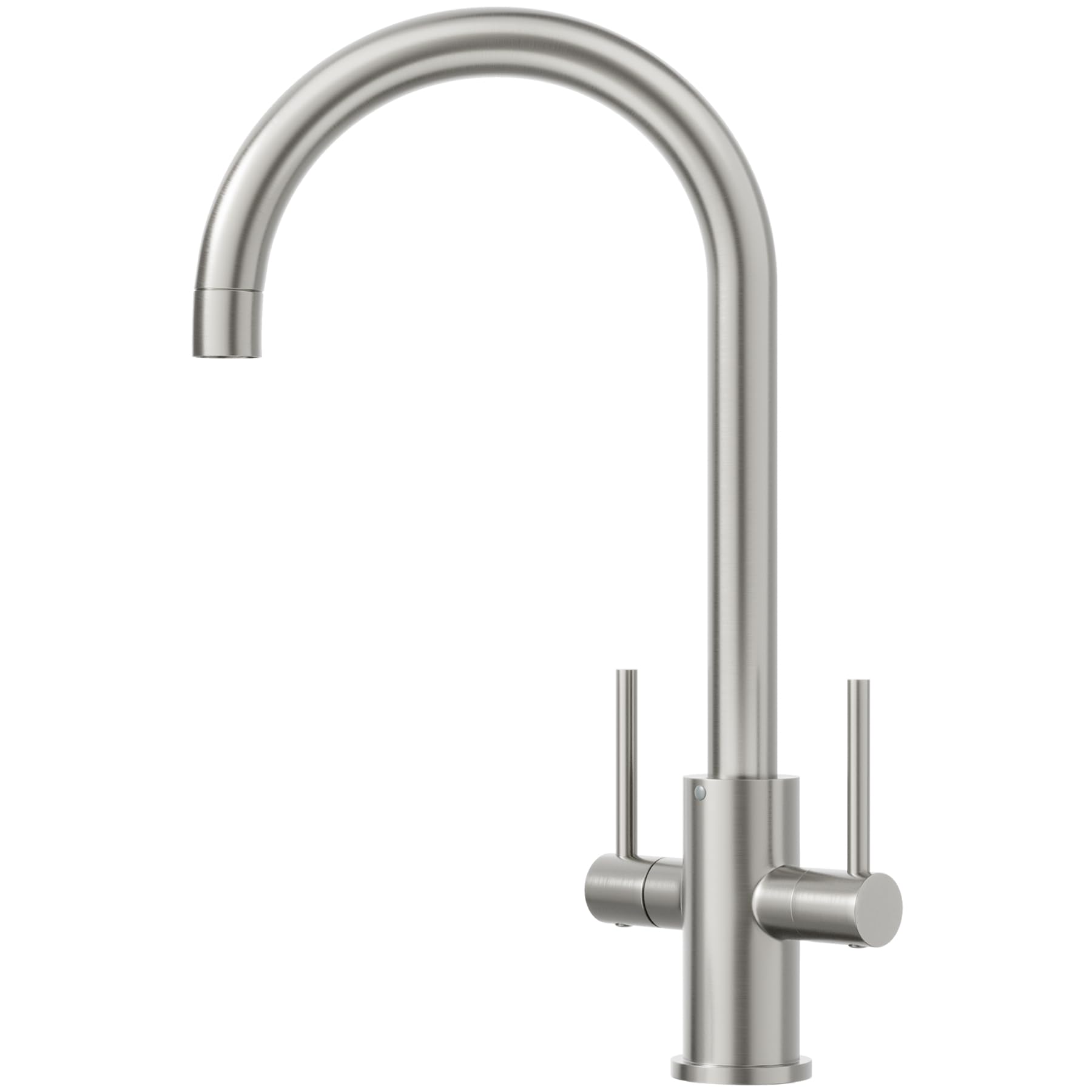 Kitchen Mixer Tap, Monobloc Kitchen Sink Tap 1 Hole, High Arc 41cm Total Height，Kitchen Taps with Dual Lever, 360 Swivel, Polished Chrome, Suitable for Kitchens (Nickel)