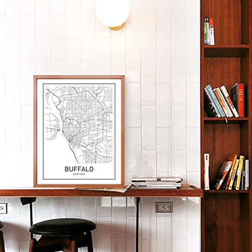 Buffalo Poster Map Of Buffalo Minimalist Poster Buffalo Art City Map Posters Buffalo New York Map Wall Art Map Art Scandinavian Poster 8X10 Unframed #TOP5