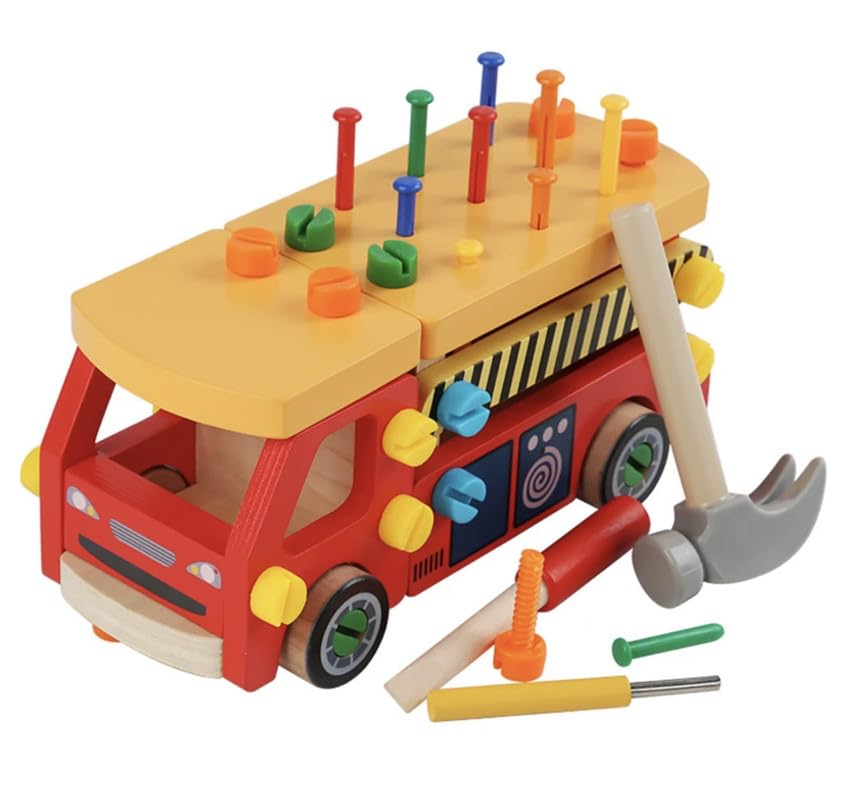 TOYARTSY Wooden Screw Car Assembly Fire Truck – DIY Screwdriver Vehicle Toy for Kids, Interactive Assembly Truck with Building Blocks, Educational Toddler Tool Set, Fine Motor Skills (B0CVMX9H92) Amazon Price History, Amazon Price Tracker