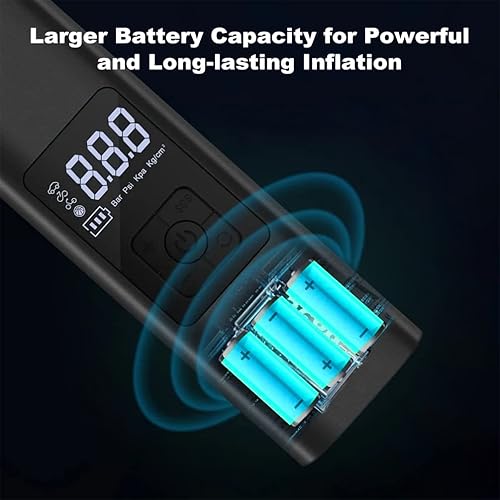 Miniatura 6 de Inflador de neumáticos, compresor de aire portátil, bomba de neumáticos inalámbrica de 150 PSI con medidor de presión, bomba de aire eléctrica para