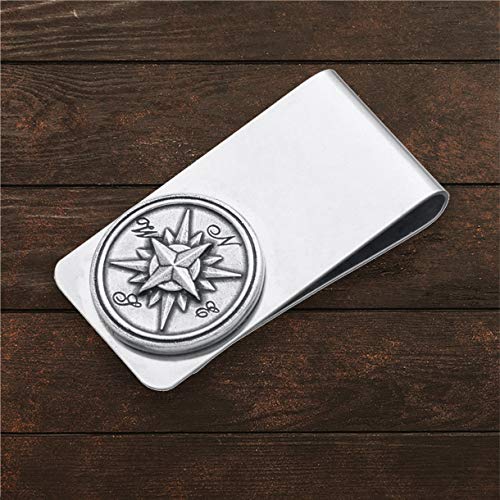 DANFORTH - Compass Rose Money Clip – Handcrafted Pewter Metal Money Clip – 2”, Made In USA2