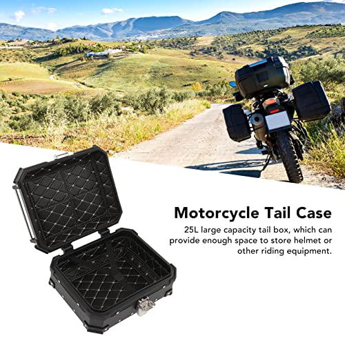 Dauerhaft Motorcycle Luggage Box, Universal Quick Release High Strength Motorcycle Top Case With Removable Liner For Motorbike(Black) #TOP2