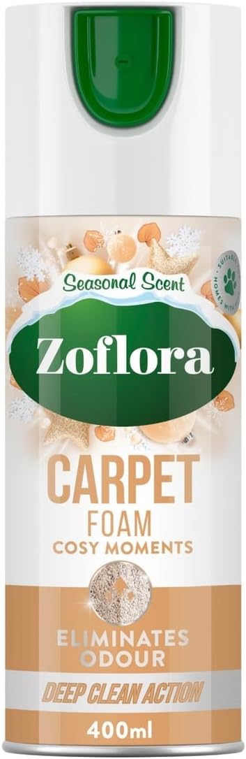 Zoflora Cosy Moments Carpet Foam, 1 x 400ml, Carpet Cleaner, Stain Remover Foam for Carpets and Upholstery, Neutralises Odours, Deep Cleans, Pet Safe