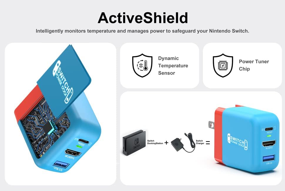 Miniatura 8 de Adaptador de cargador de muelle para interruptor OLED, cargador de interruptor portátil para modo de TV, base HDMI con cable de 4 pies, interruptor