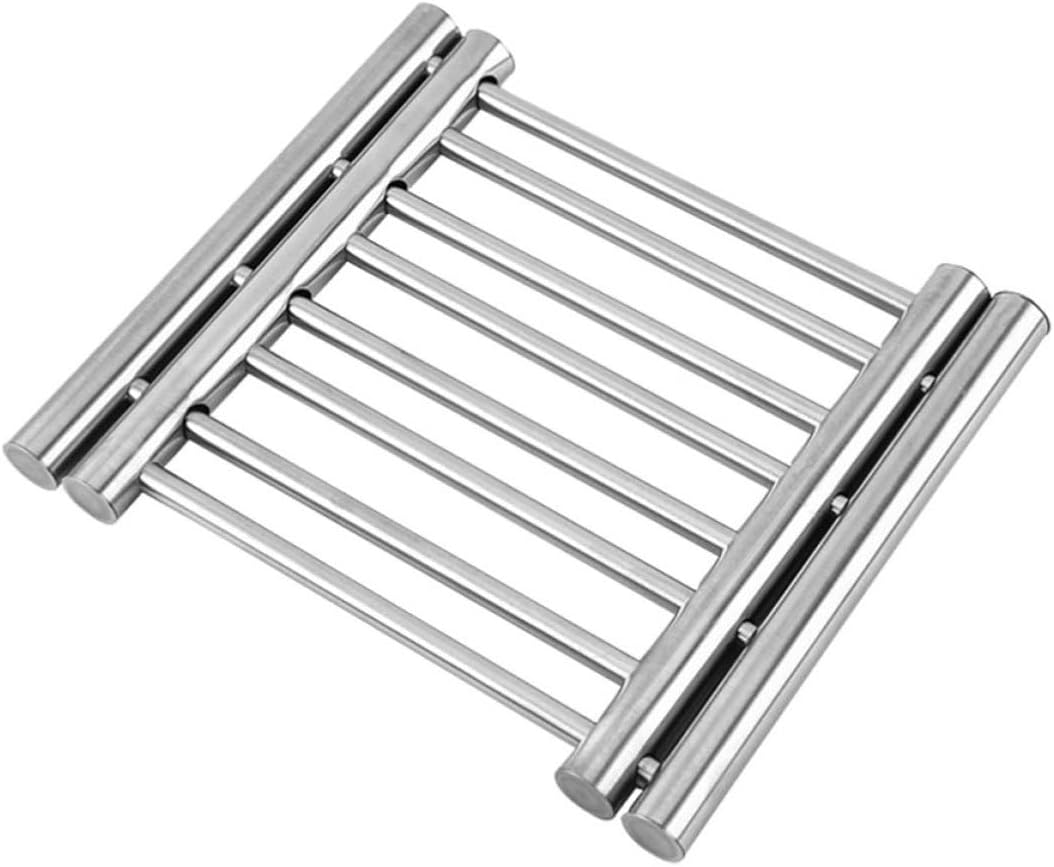 Pot Pad Heat Insulation Trivet Retractable Stainless Steel for Home