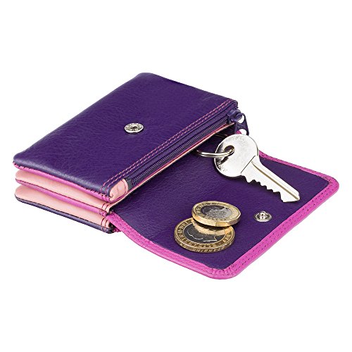 Visconti RB 99 Multi Colored Womens Soft Luxury Leather Coin Purse Wallet (Pink), Small4