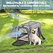 Petsfit Faltbarer Transporttasche Katze und Hund,erweiterbare Katzentransportbox mit Schultergurt Hundetragetasche Flugtasche Oxford Gewebe für Katze und Hund, L/Grau/Einseitig
