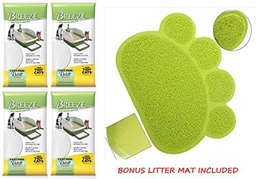 Tidy Cat BREEZE Cat Refill Pads 16.9" x 11.4" - (4 packs - 4ct) (4-Pack Bundle)