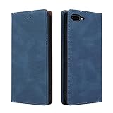 ZCDAYE Soft-Touch-Hülle für iPhone 7 Plus/iPhone 8 Plus,Premium-PU-Leder Leichte Klappständerabdeckung mit Kartenfächern Kompatibel mit iPhone 7 Plus/iPhone 8 Plus - Blau