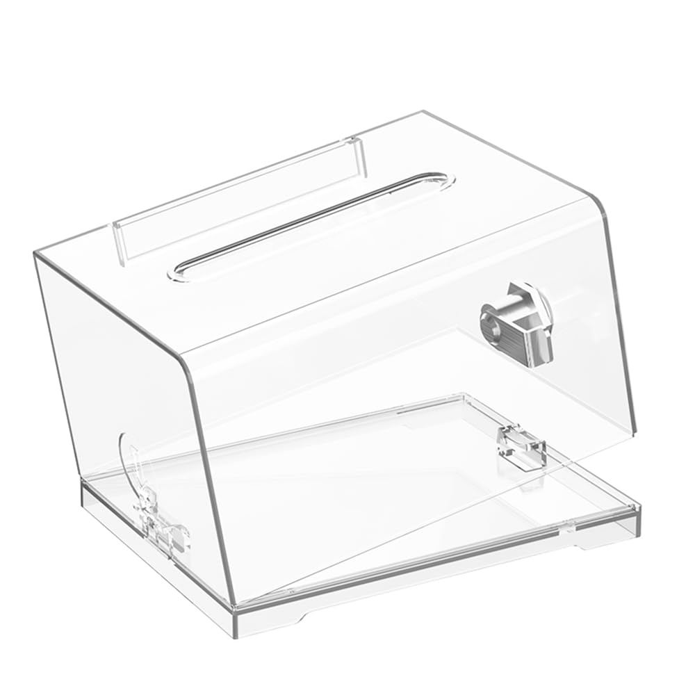 Spendenbox Losbox Boîte de rangement verrouillable Transparent-1
