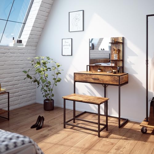 Vicco Tocador Fyrk Roble rústico Negro