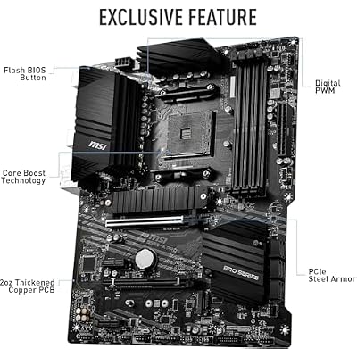 MSI B550-A PRO V1 ProSeries Motherboard (AMD Ryzen 5000, AM4, DDR4, PCIe 4.0, SATA 6Gb/s, M.2, USB 3.2 Gen 2, HDMI/DP, ATX)