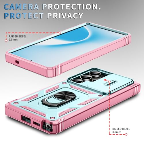 DAWEIXEAU Case for Galaxy S25 Ultra, Slide Lens Protective Case Shockproof Impact Resistant with Kickstand Cover Case for Samsung Galaxy S25 Ultra (Pink Green) by DAWEIXEAU - Used condition - Image 4