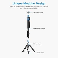 Vista 4 de SIRUI P-325FS - Kit de monopie para cámara, monopie de video de fibra de carbono telescópico ligero de 58.4 pulgadas con cabezal de video fluido