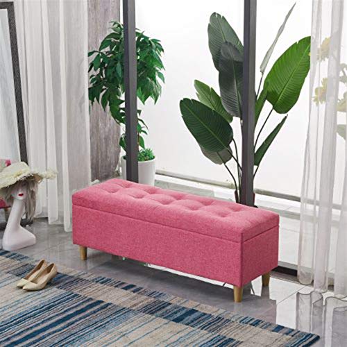 Pouf de rangement lin rose pour gagner de la place avec élégance - 3