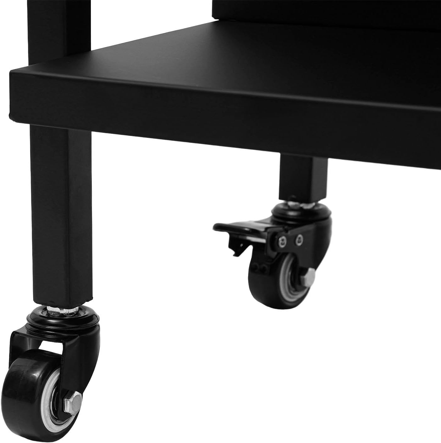 Rolling Library Book Cart, Movable Rolling Bookcase, Office Book Cart with 4 Lockable Wheels for Small Space, 17" L x 13" W x 34" H, Black