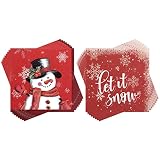 100 Stück Weihnachten Party Servietten Cocktail Servietten Weihnachten Papier Servietten Krippen Servietten Religiöse Servietten für Neujahr Winter (Schneeflocke, 10 x 10 Zoll)