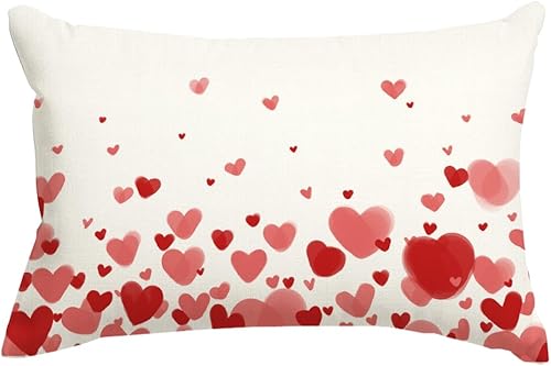 RABUSOFA Fundas de almohada decorativas para el día de San Valentín de 12 x 20 pulgadas, fundas de cojín lumbar para el hogar y sofá (38)